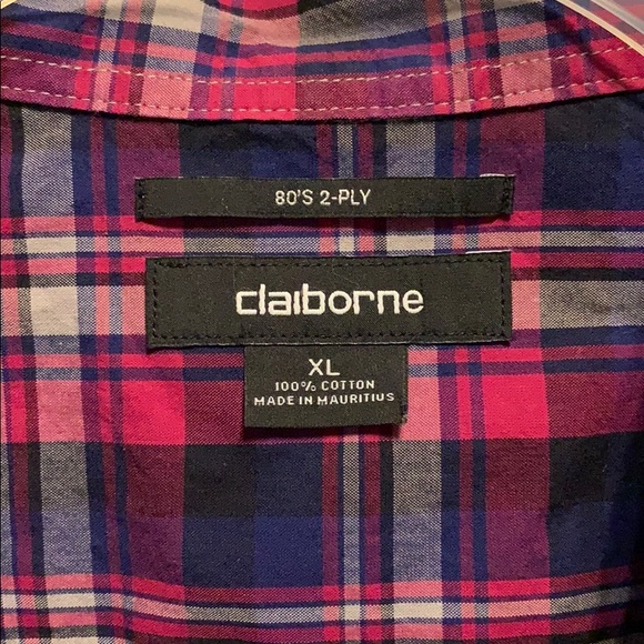 Claiborne XL(fits closer to L)pink and blue button - Picture 2 of 3